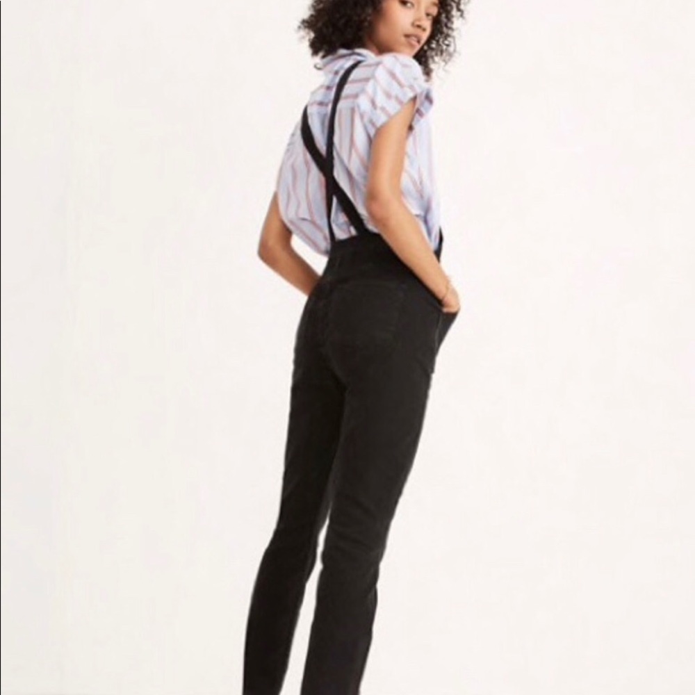 Madewell Skinny Overalls - Black Lunar Wash